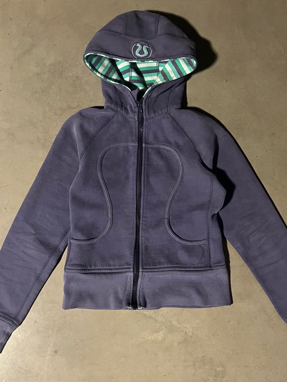 Lululemon Purple Scuba Hoodie with Stripes